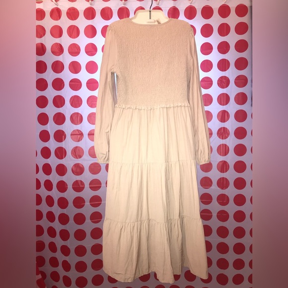 Boho cream colour lined dress - Picture 3 of 15